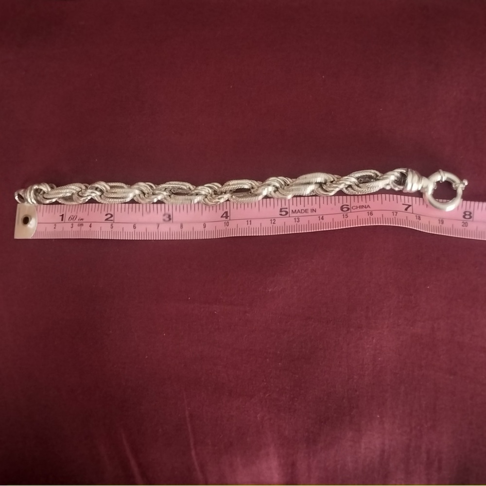 Sterling Silver Fancy Twist Link Bracelet 7.5 Inch - Picture 4 of 4